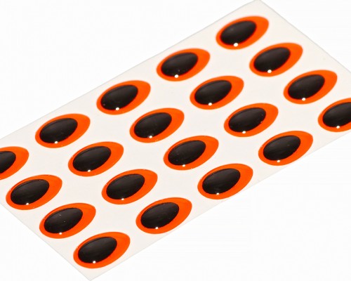3D Epoxy Teardrop Eyes, Fluo Orange, 10 mm